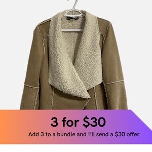 Bianca Nygard faux suede Sherpa jacket.